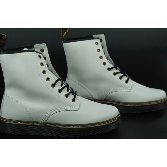 Doc Martens Zavala White 8 Eyelet Combat Ankle Boot size 11 US 43 EU Black - Picture 11 of 12